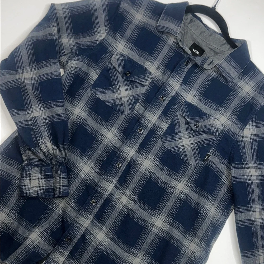 Vans Navy and Light Gray Plaid Shirt - Picture 4 of 6